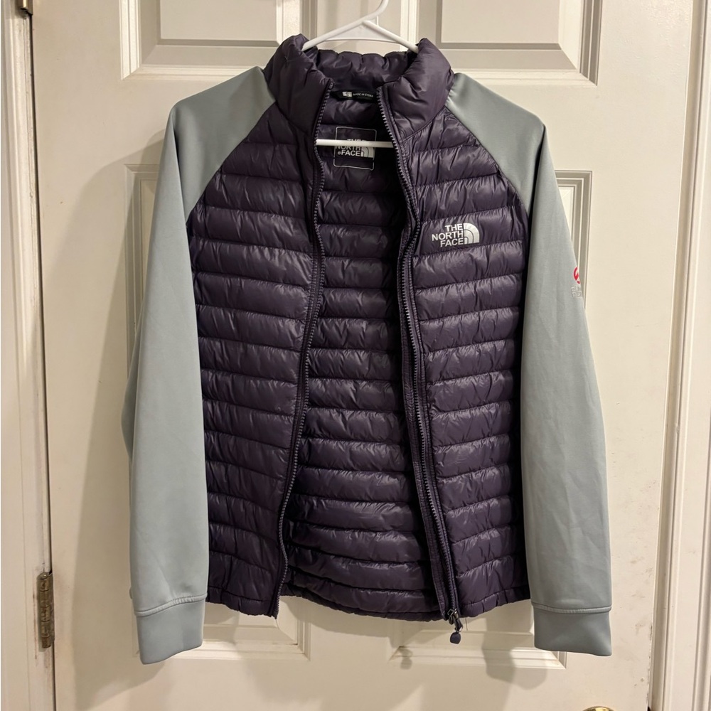 The North Face Dark Purple and Light Gray summit series Puffer Jacket